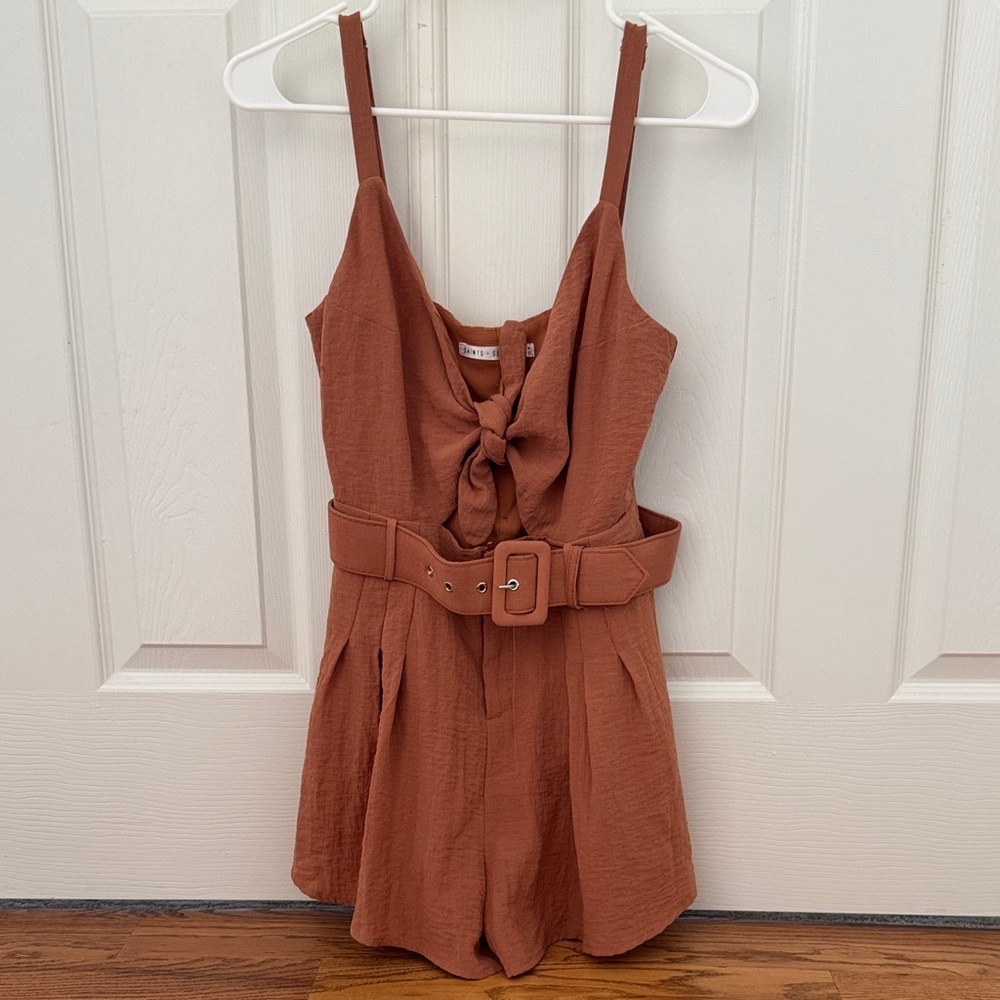 Saints and secrets tie front Romper with Belt